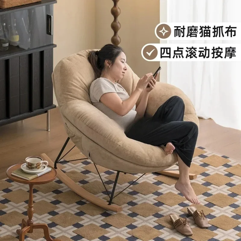HHCream Wind Light Luxury Balcony Leisure Chair Comfortable Sedentary Reclining Sleeping Single Sofa