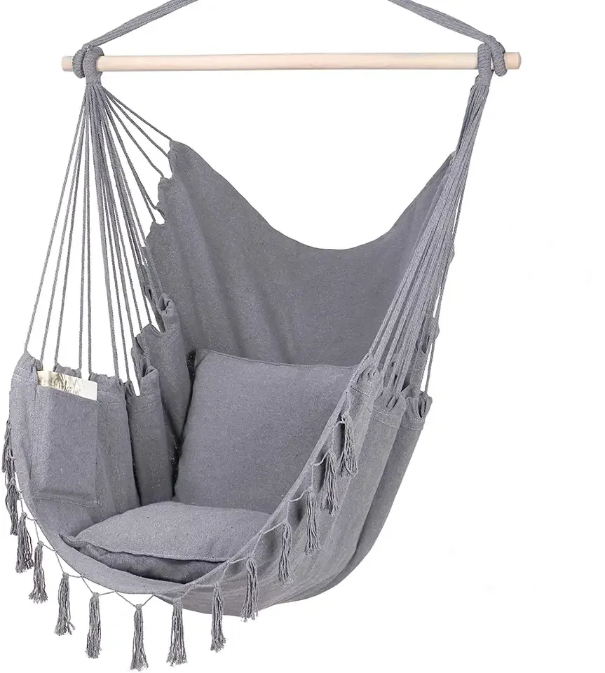 

Quality Hanging Rope Swinging Outdoor Indoor Hanging Chair Macrame Swing Rope Round Hammock Chair
