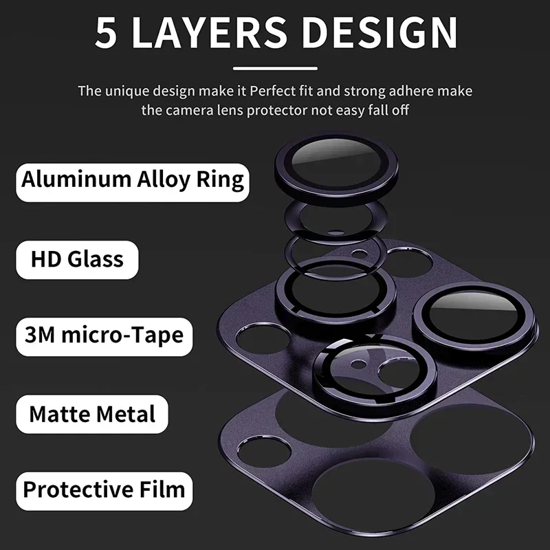 1Pcs Metal Camera Lens Protector Glass For IPhone 13 12 11 14 Pro Max HD Back Lens Protective Film For IPhone 12 Mini 15 PRO 14