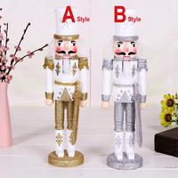 30cm Hot Selling New Sparkling Gold And Silver Soldiers Nutcracker Movable Christmas Doll Puppets Gifts HT083