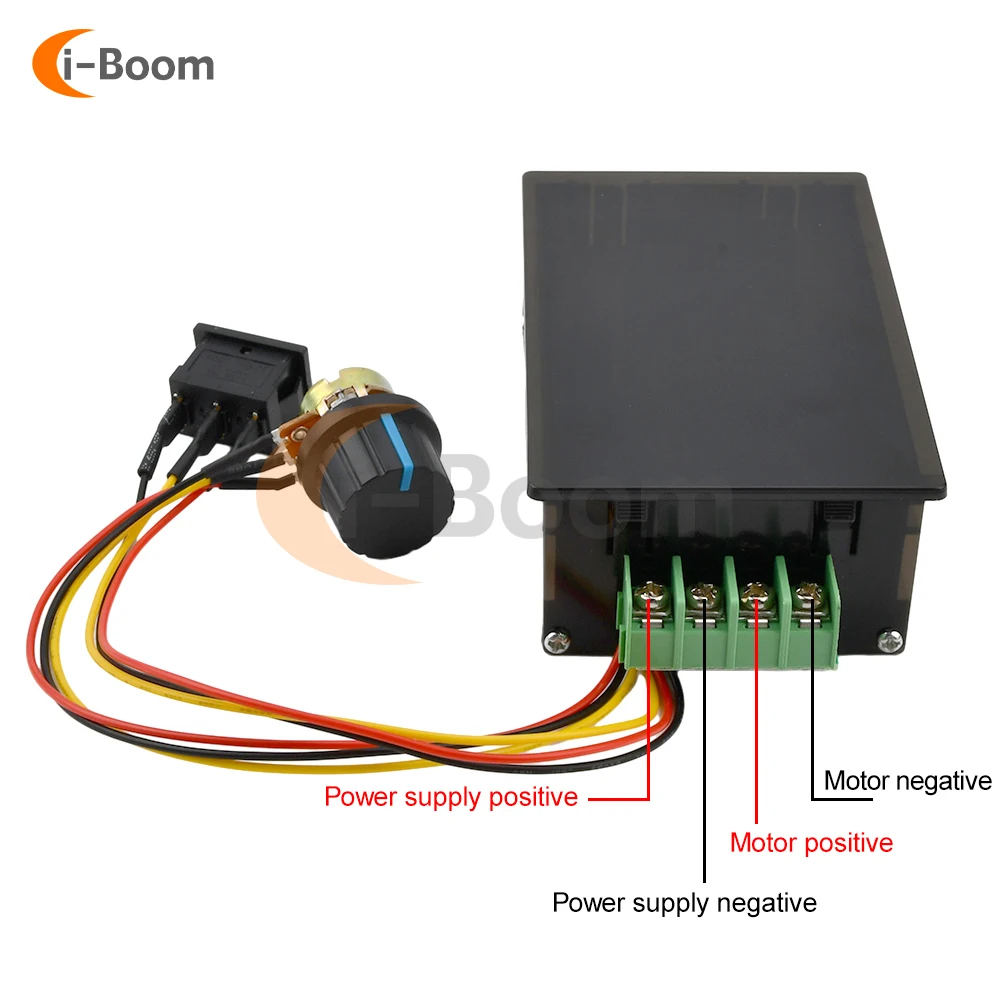 DC 6-60V 20A Regulator prędkości silnika cyfrowy wyświetlacz 0 ~ 100% regulowany sterownik PWM 6V 12V 24V 48V 2000W do przodu do tyłu