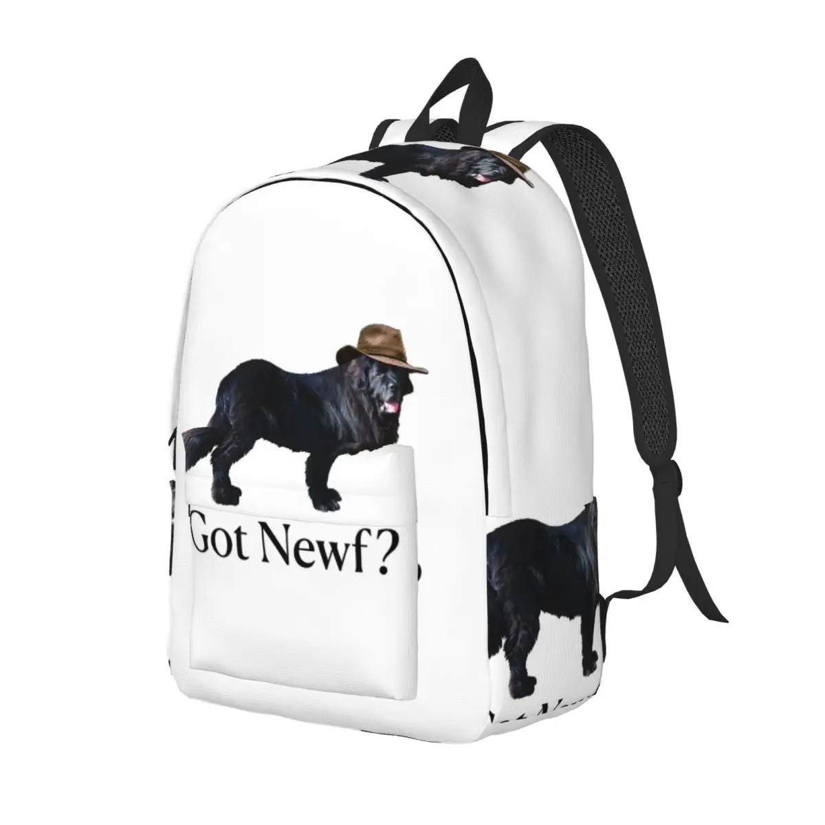 

Got Newf With Hat Student Backpack School Bag Hiking Travel Daypack for Boys Girls Fashion Bookbag Shoulder Bags