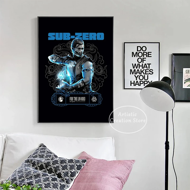 Mortal Kombat 1 Game Poster Sub-Zero Scorpion Canvas Painting Prints Living Room Wall Art Bedroom Game Room Home Decor Gifts