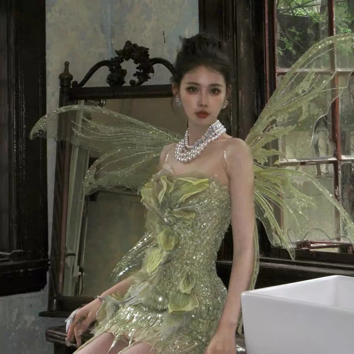 

Прозрачные крылья феи, реквизит для фотосессий, крылья эльфа для сценических выступлений, косплея, повседневной носки, для общения