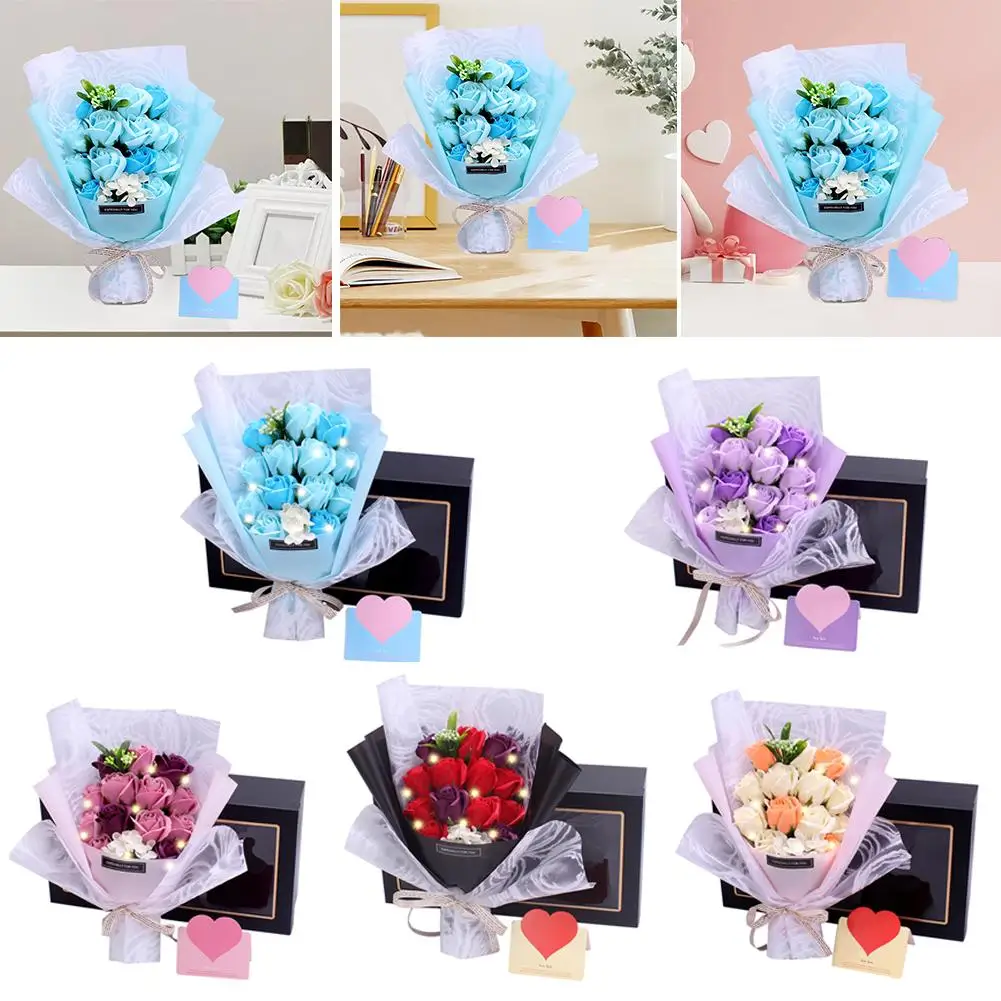 2025 Valentine's Day Romantic Rose Gift Box Set Premium Luminous Rose Bundle Girlfriend's Gift Romantic Gift Multi-style