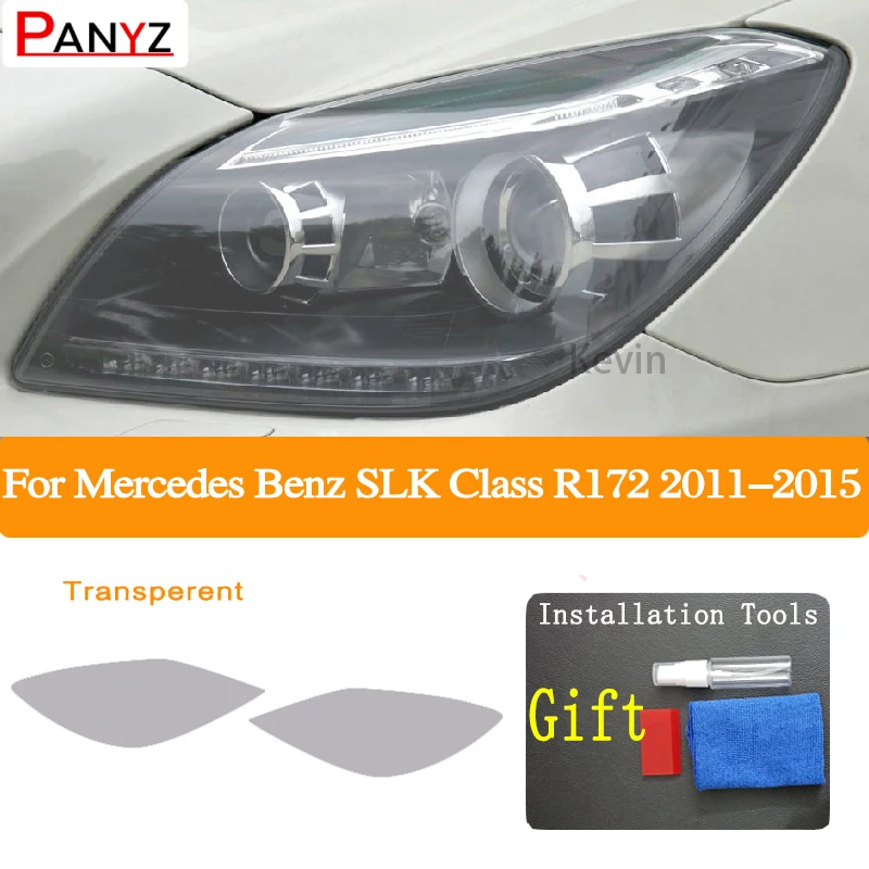 Тонировка автомобильных фар, дымчатая черная защитная пленка из ТПУ для Mercedes Benz SLK Class R172 2011-2015, аксессуары, ремонт против царапин