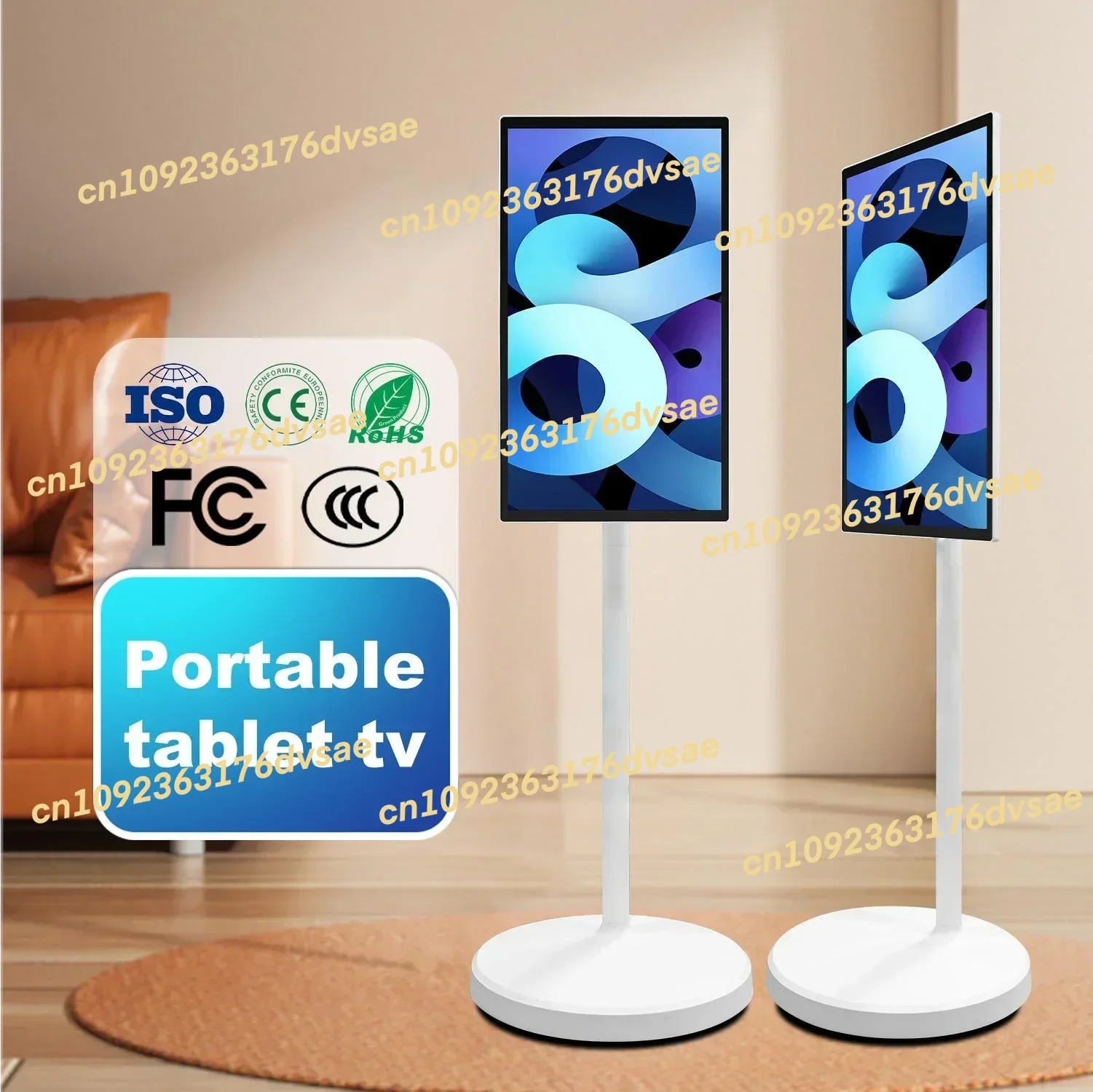 شاشة تلفزيون ذكية مقاس 21.5 بوصة تعمل باللمس، بطارية مدمجة، قابلة للتحريك، جهاز لوحي متحرك، تلفزيون ذكي قابل للدوران #3