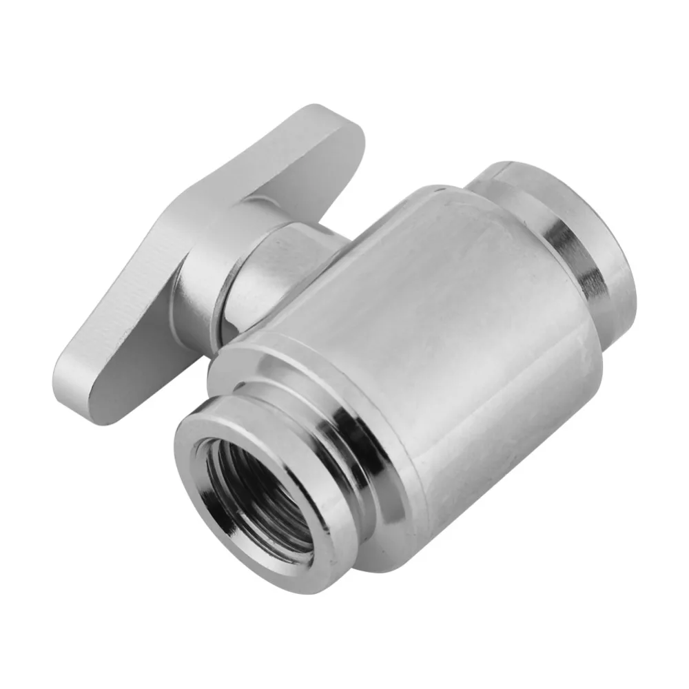 Durable G1/4 Internal Thread Stop Valve Silver Handle Precise Water Ball Valve Water Cooling Valve Rigid Tubing