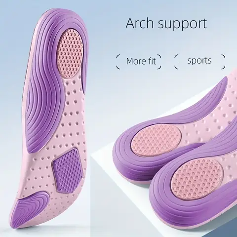 Sports Insoles Arch Support - Shock Absorbing EVA Cushion for Basketball Running, Lightweight Orthopedic Shoe Pads Men Women