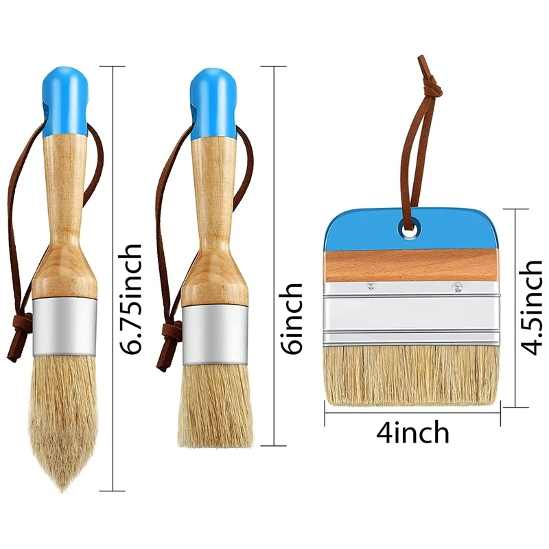 Кисть с мелком и воском, кисти для рисования акриловой щетиной, искусственная щетина для деревянной мебели, домашнего декора