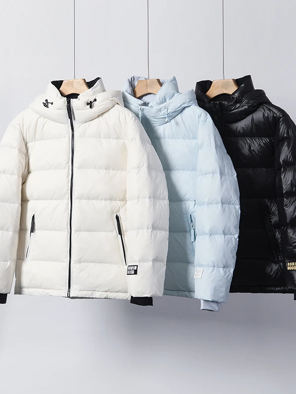 

New 90 Du down Winter Thiened Anti-Cold Warm Hat Jaet Men Women Couple Sle Du down ort Coat Warm Ci Casual