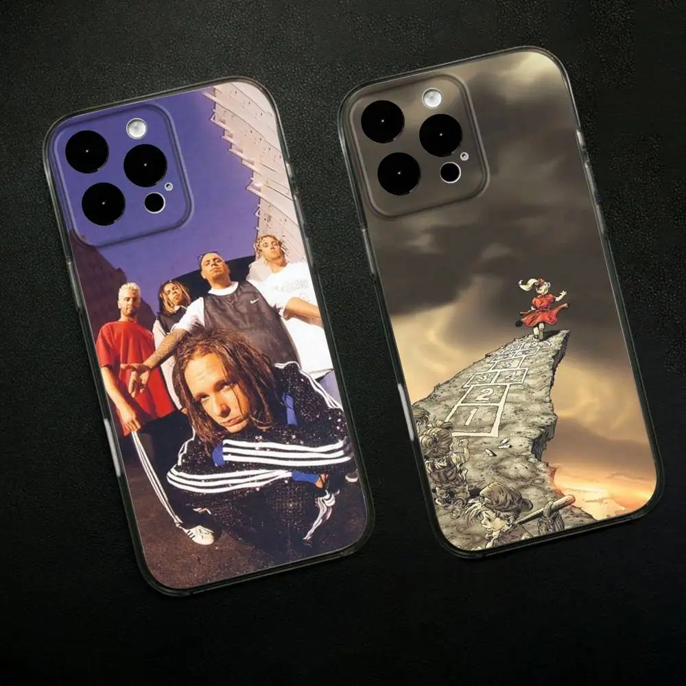 

Rock Band K-Korn Phone Case For iPhone 16,15,14,13,12,11 Plus,Pro,Max,XR,XS,X,7,8 SE,Mini Transparent Silicone Soft