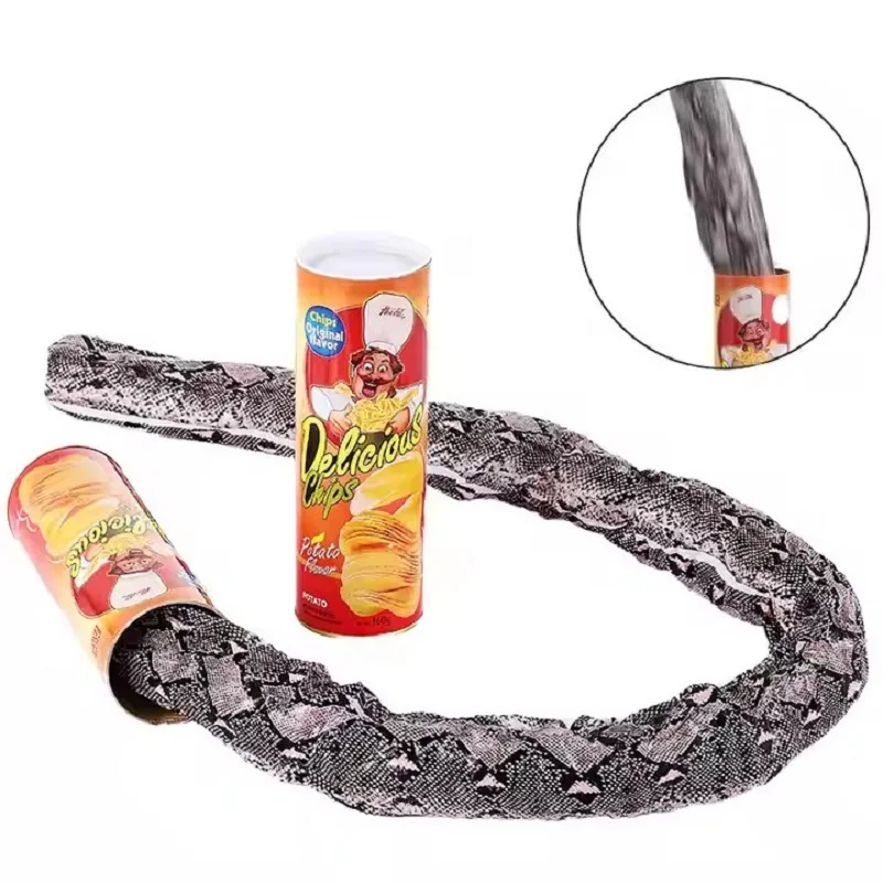 Kids Funny Pranks Chips Joke Toys Potato Chips Snake Spring Toys Halloween Party fake tongue Fart Whoopee Cushion Fool Game