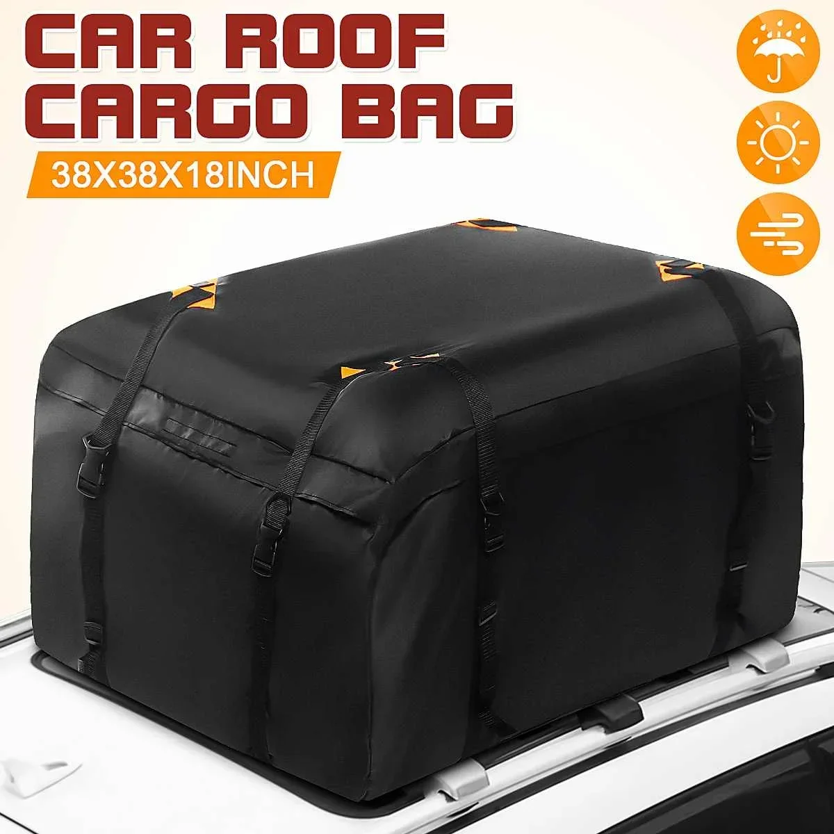 96X96X46cm Universal Car Top Roof Rear Trunk SUV Cargo Luggage Baggage Bag Waterproof Rooftop Luggage Carrier Storage Travel Bag
