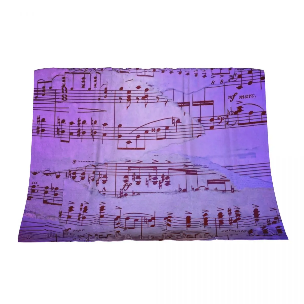 

Blue Sheet Music On Paper Machete Throw Blanket For Decorative Sofa Retros Summer Sofas Blankets