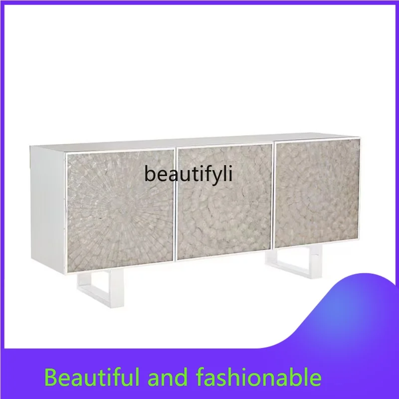 American Light Luxury Shell Cabinet Modern Minimalist Small Apartment Living Room TV Cabinet Foyer Doorway Sideboard Cabinet