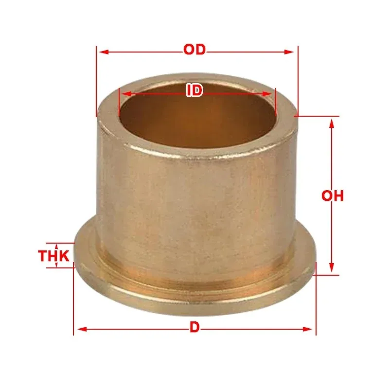 

2/5PCS ID1/3/4/6/8/10 Mm Flange Self Lubricating Bearing Powder Metallurgy Oil Copper Guide Sleev Bronze Bushing Sintered