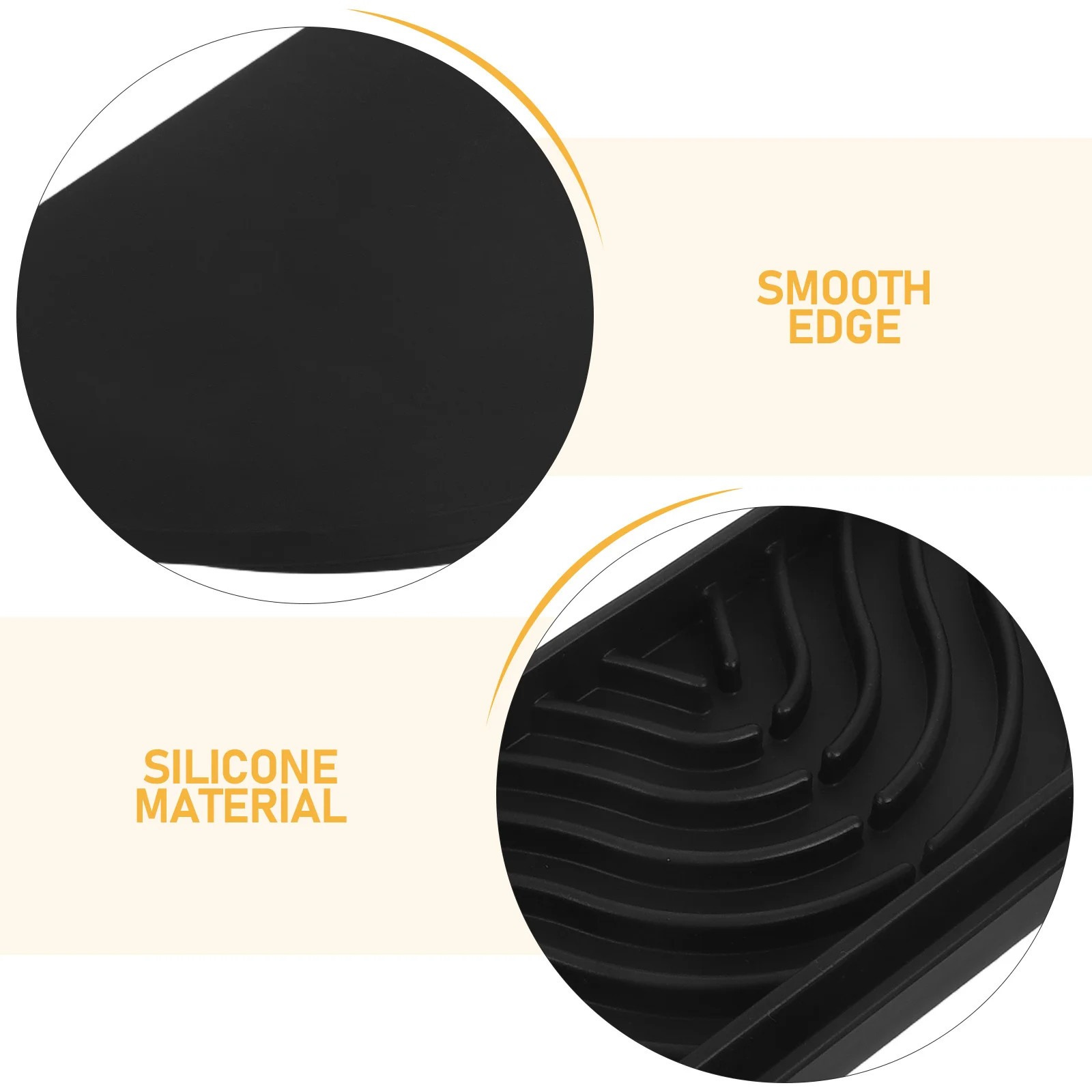 2pcs Silicone Fridge Water Dispenser Drip Tray Cuttable Non-Slip Black Spill Mat For Refrigerator Coffee Machine Dishwasher Safe