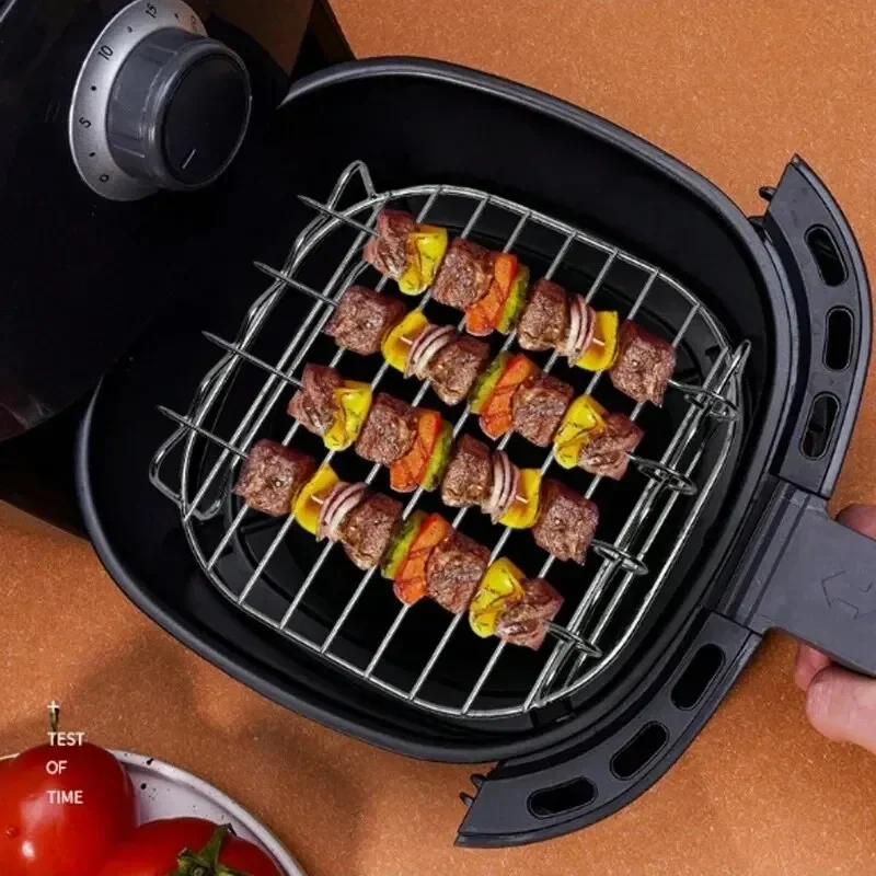 

Electric Air Fryer Accessories, 430 Stainless Steel, Double Layer Grill, Steam Rack, Air Fryer Rack
