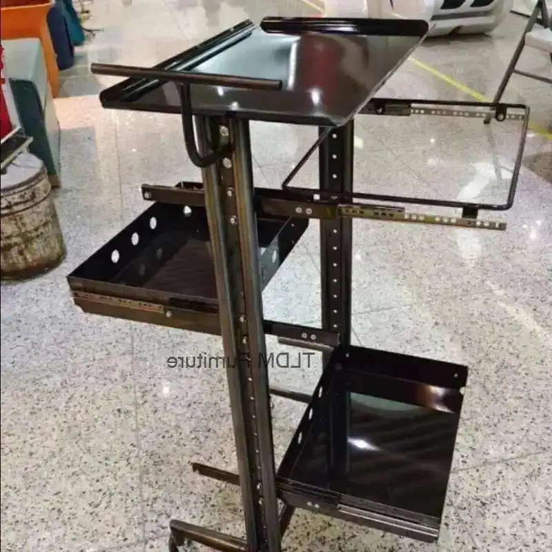 

Barber Trolley Hair Salon Hairstylist Storage Rack Bar Cart Hairdressing Cart Tools Beauty Storage Cabinet 미용트롤리 미용웨건 미용실 츄레이