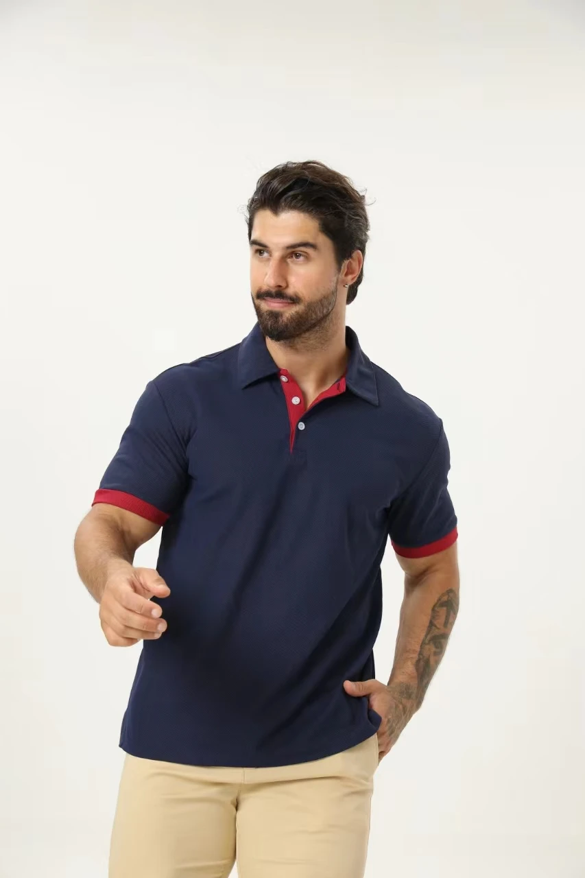 Men\'s Golf Shirt Polo Shirt Work Casual Lapel Short Sleeve Basic Modern Color Block Patchwork Spring & Summer Regular Fit