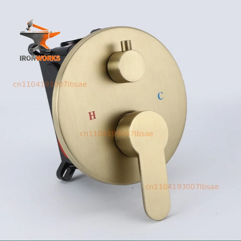 Two Function Shower System Water Mixing Control Valve Bathroom   Wall Brass Hot Cold Bath Faucet Open Close Gold Black