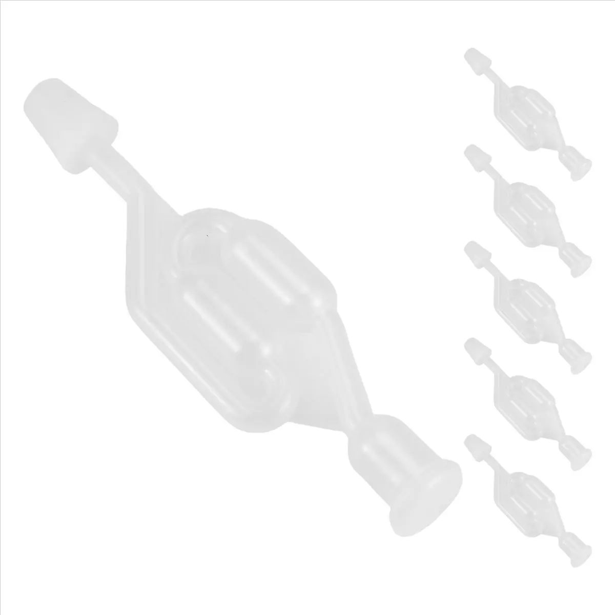A75K 6 S-Shape Exhaust Seal Valve with Rubber Stopper Twin Airlock for Wine Making, Beer Brewing Glass Carboy Fermenter