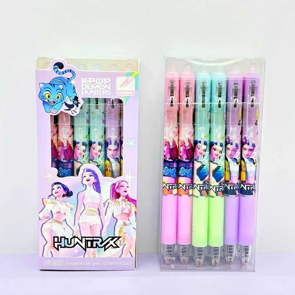 Anime Girls Lumi Mila Zoi Witch Hunter Erasable Gel Pens Press Retractable Black Blue Ink School Stationery Gifts for Students view 6
