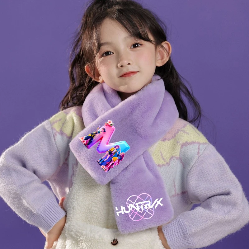 

Kpop Demon Hunters Girl Scarf Winter Warm Cartoon Letter A-Z Neck Scarve Thickened Scarf Stuffed Soft for Kid Birthday Xmas Gift