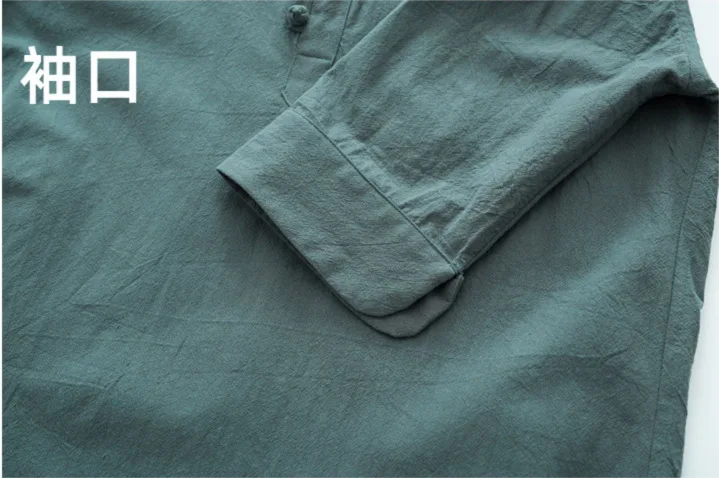 Baumwoll-Leinen-Kleidungsset im Zen-Stil für Männer und Frauen, lässig, bequem, atmungsaktiv, Sommermode, traditionell chinesisch – Detail 7