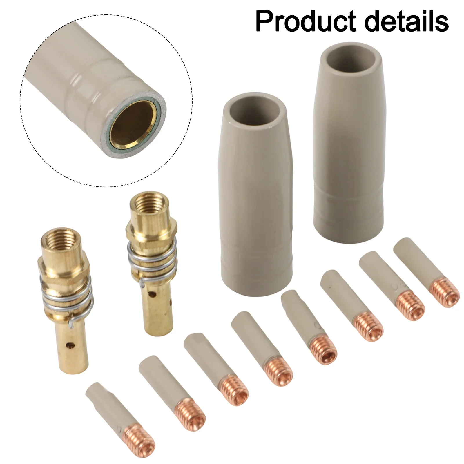 Coating Protection Nozzle Set 12PCS for 15AK Copper Clips for Improved Welding Efficiency & Reduced Slag Issues