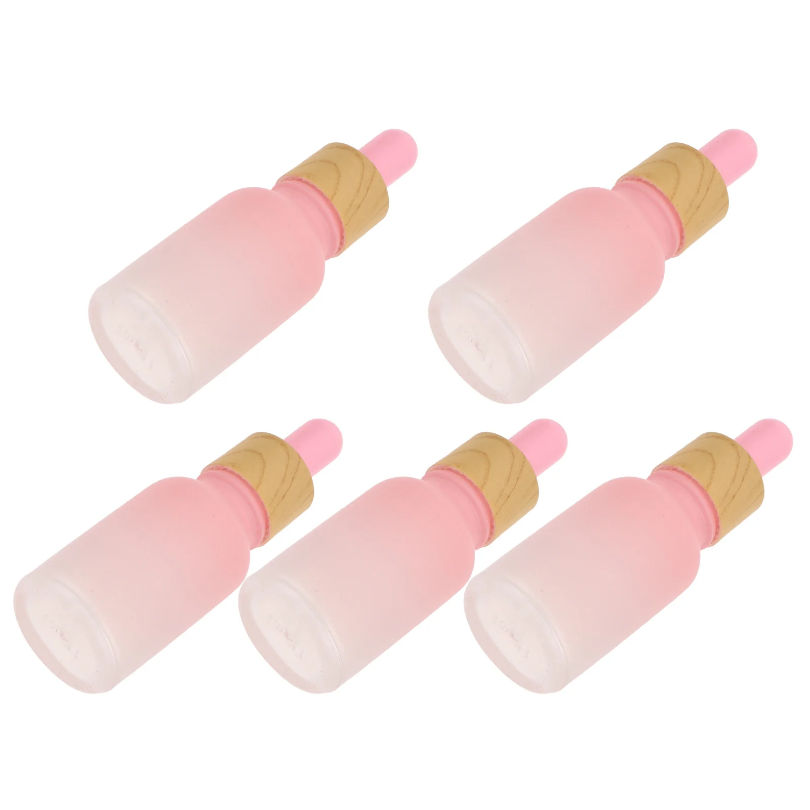 

5Pcs Essential Oil Dropper Bottles Gradient Frosted Glass 15ml Serum Containers Skincare Travel Makeup Sample Packaging