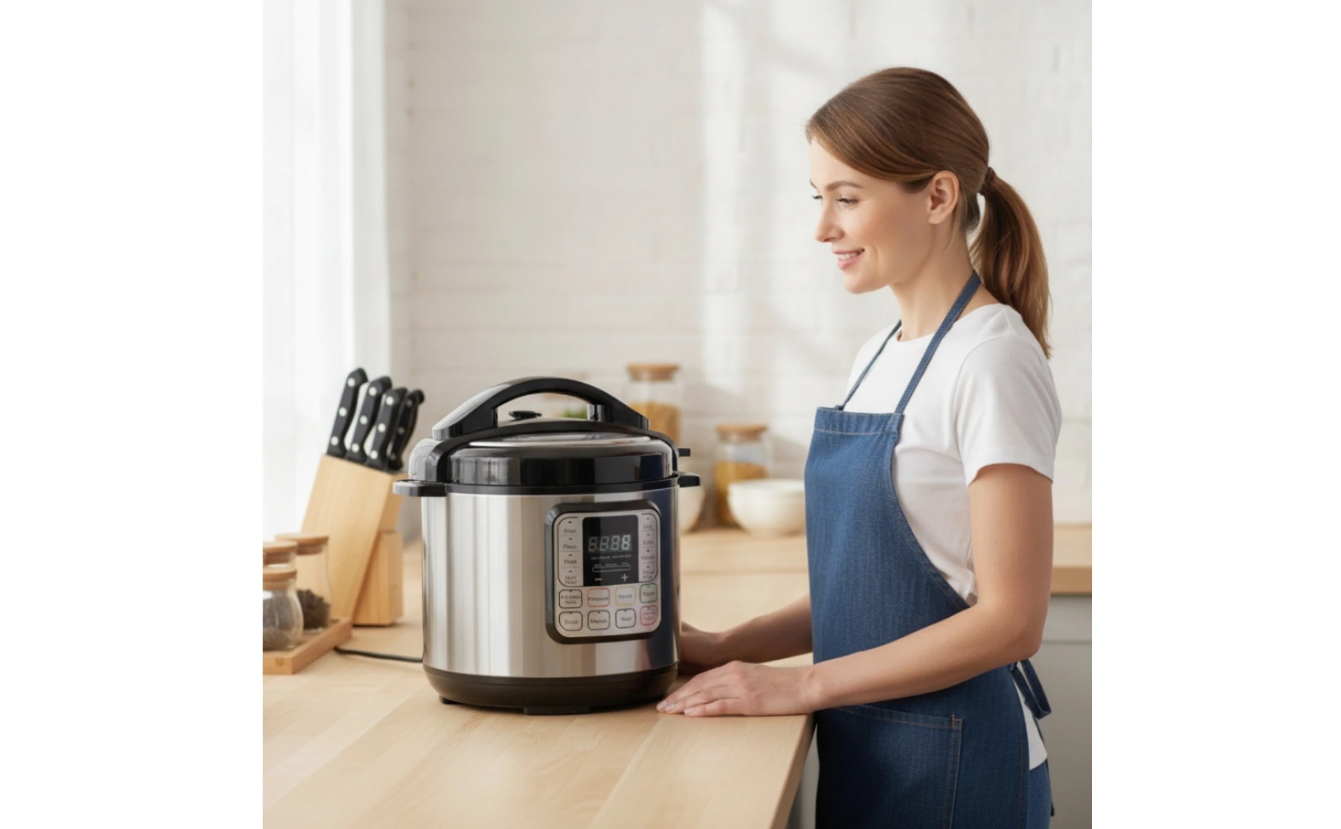 Electric Pressure Cooker Stainless Steel Pressure Cooker with Removable Pot Multicooker Compact Appliance Safe for Home Cooks Electric Pressure Cooker Stainless Steel Pressure Cooker with Removable Pot Multicooker Compact Appliance Safe for Home Cooks