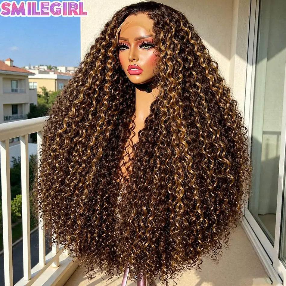 

Highlight Deep Wave Colored 13X6 Hd Lace Front Wig Human Hair Pre Plucked 260 Density Curly Honey Blonde 13X4 Transparent Lace Frontal Wig For Black Women 28 30 36 Inch 10A Brazilian Virgin Human Hair Wigs Brown Pre Bleached Human Hair Wigs With Baby Hair