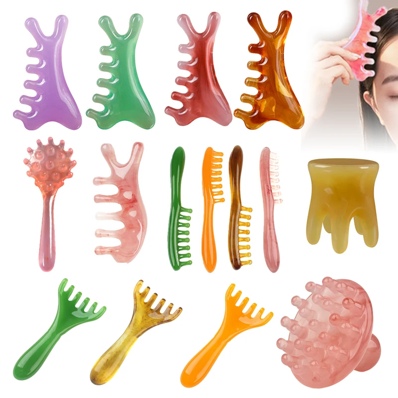 

Face Lifting Guasha Resin Scraping Massage Facial Scraper Tool head Eye SPA Massage Plate Reduce Puffiness Nose Lifting Massager