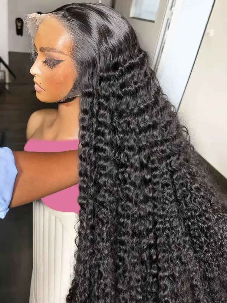 

13x6 HD Lace Frontal Wigs Human Hair 30 40 Inch Deep Wave Curly Lace Front Closure 5x5 Glueless Wig For Black Women Preplucked