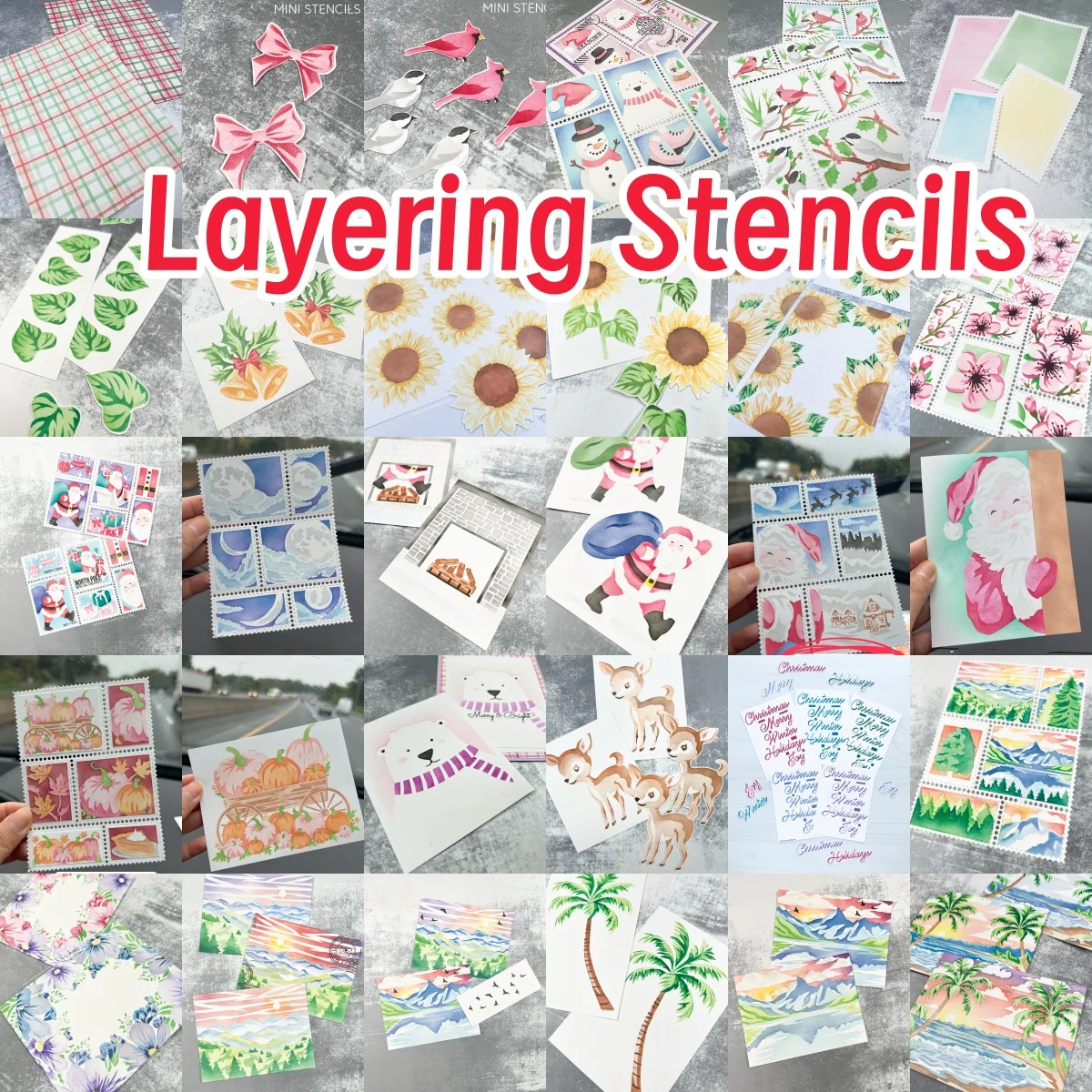 

Santa Claus Summer Flowers Tree Birds Layering Stencils Scrapbooking DIY Photo Album Decorative Embossing Supplies Paper Cards