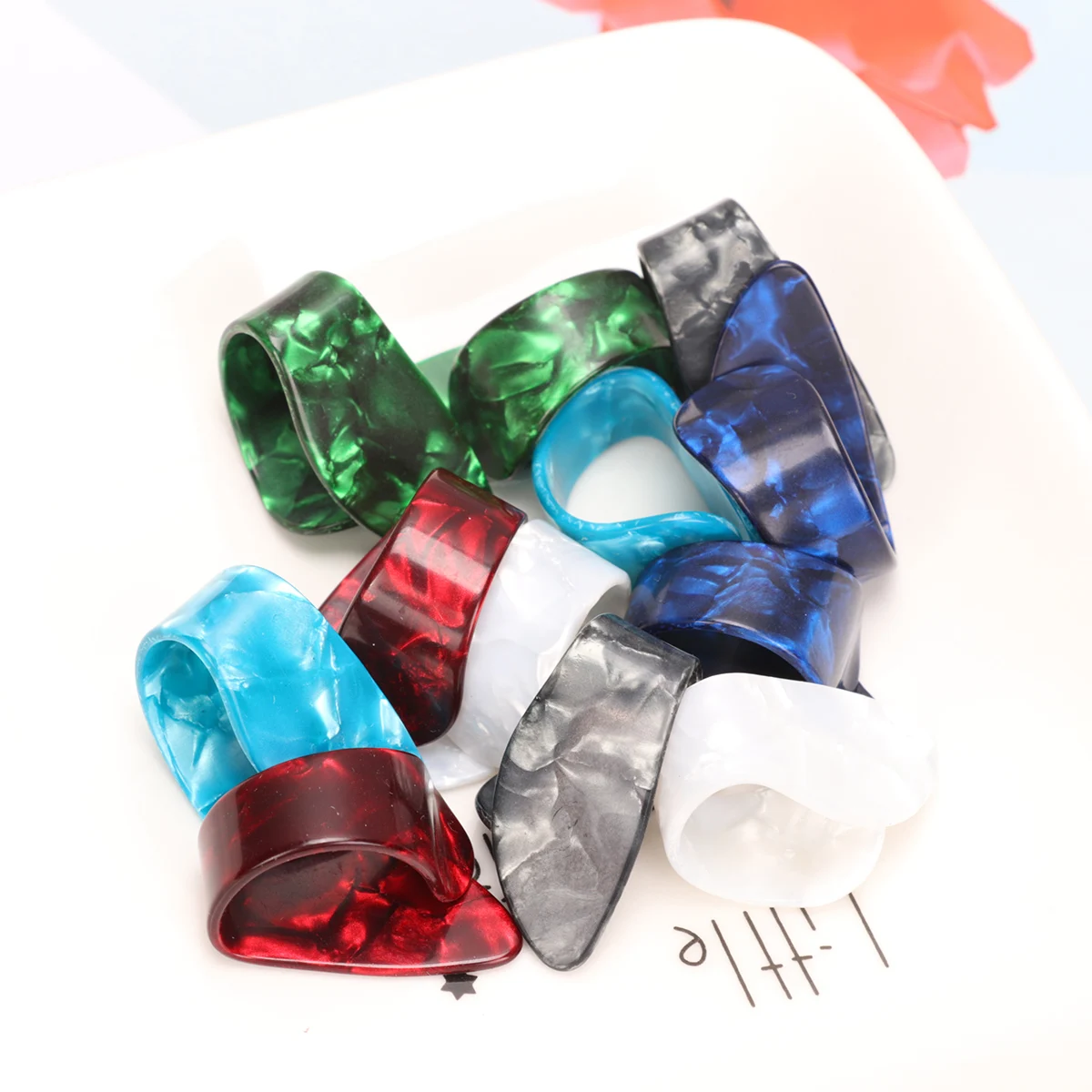 

12 Pcs Guitar Thumb Paddle Exquisite Picks Bass Finger Practice for Paddles Standard Size