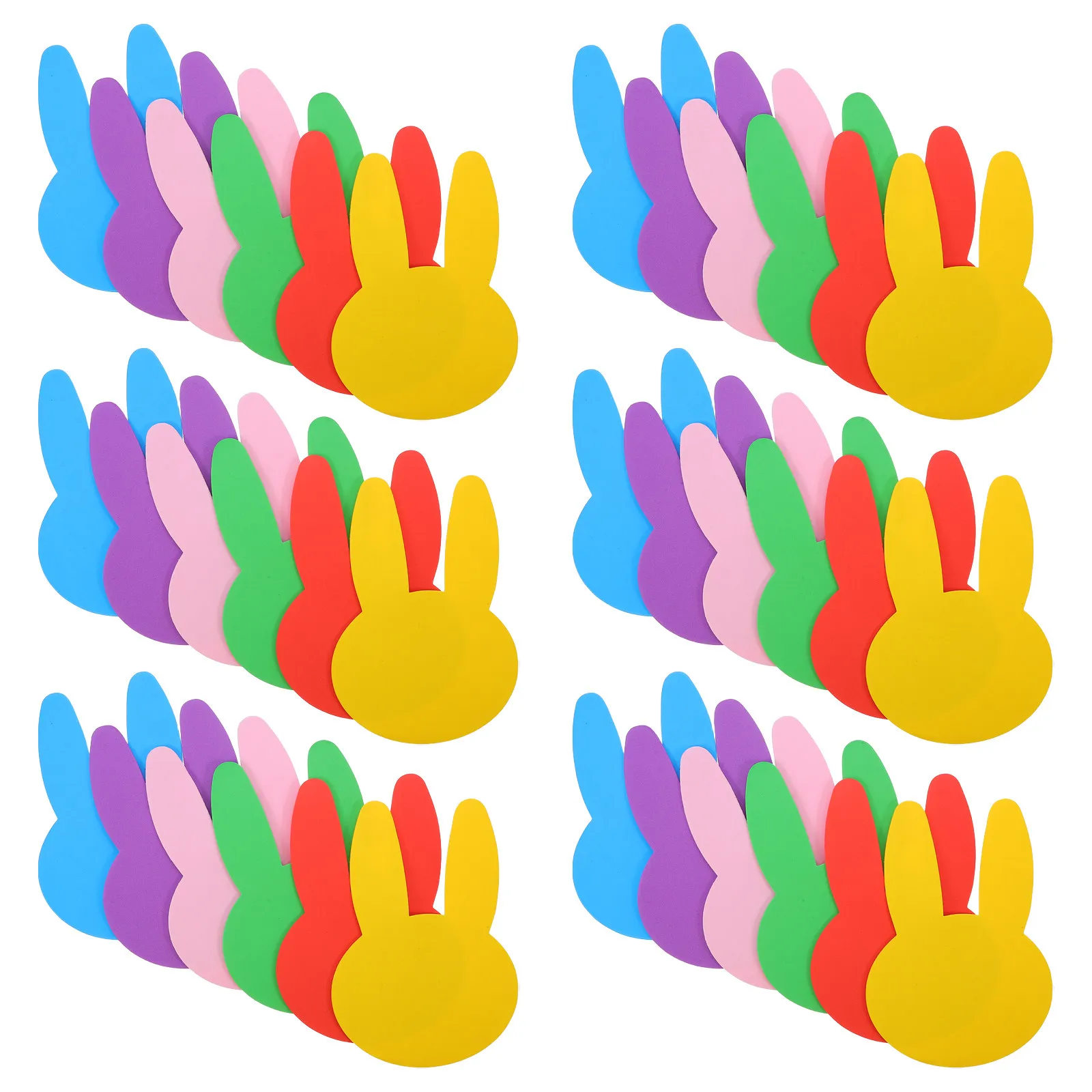 

72 шт. Набор пенопластовых фигурок пасхальных кроликов: яркие вырезанные украшения, весенние наклейки на стену для класса, товары для пасхальной вечеринки, декор для детской комнаты