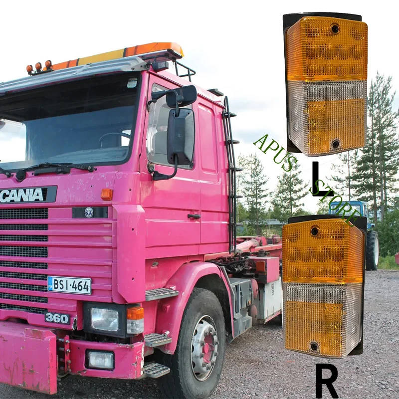 1PCS TRUCK LAMP ACCESSORIES R 394769 L 394768 FIT FOR SCANIA TRUCK 112 113 1980 - 1996 CORNER LAMP