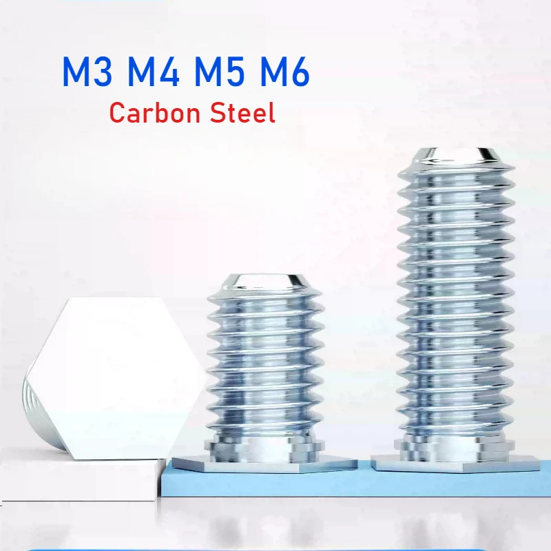 M3 M4 M5 M6 Carbon Steel Blue White Zinc Hex Head Clinch Studs Press Fit Clinching Bolts Screws Length 6~35mm