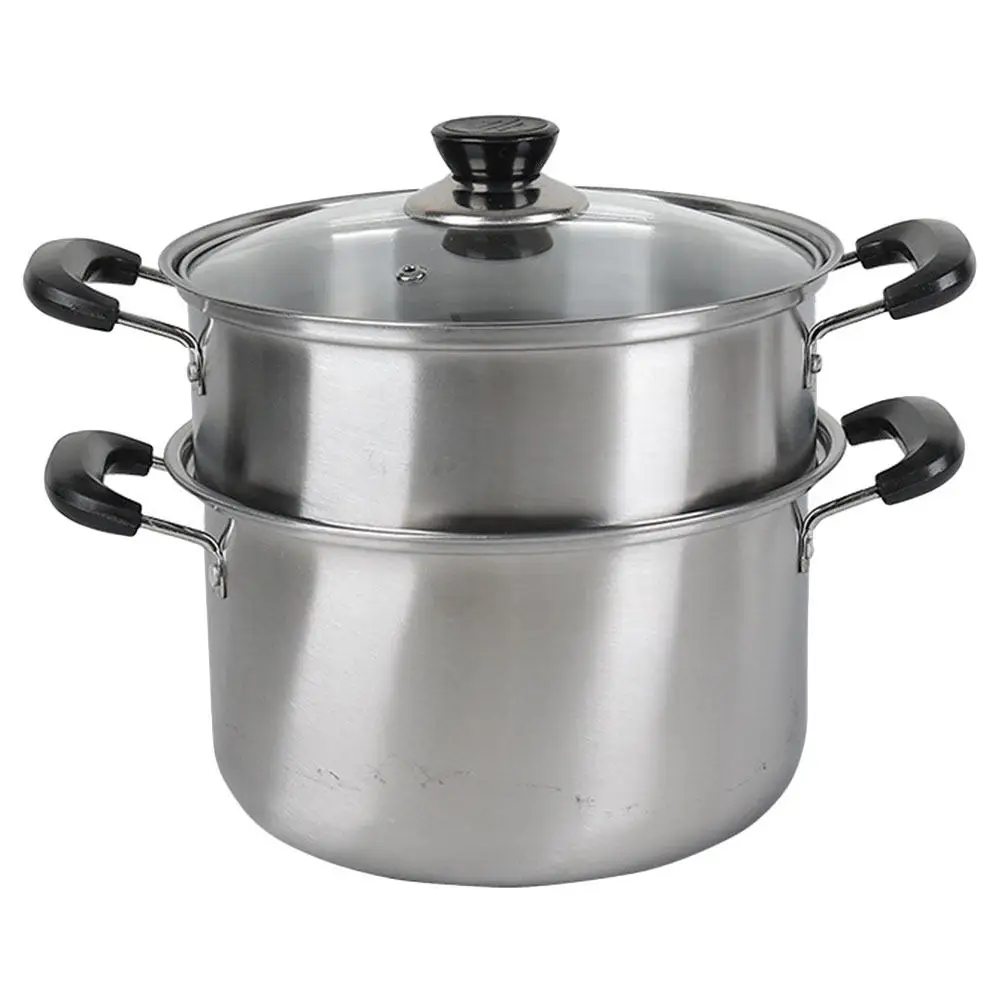 

1Set Stainless Steel Soup Pot Multi Functional Cooking Pan for Hot Pot Noodles Steamer Basket Kitchen Steamer Kitchen Supplies