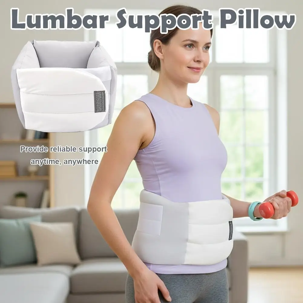 

Lumbar Support Pillow for Sleeping, Adjustable Wrap Around Lumbar Cushion Belt Waist Support Pillow for Bed Office Chairs Car