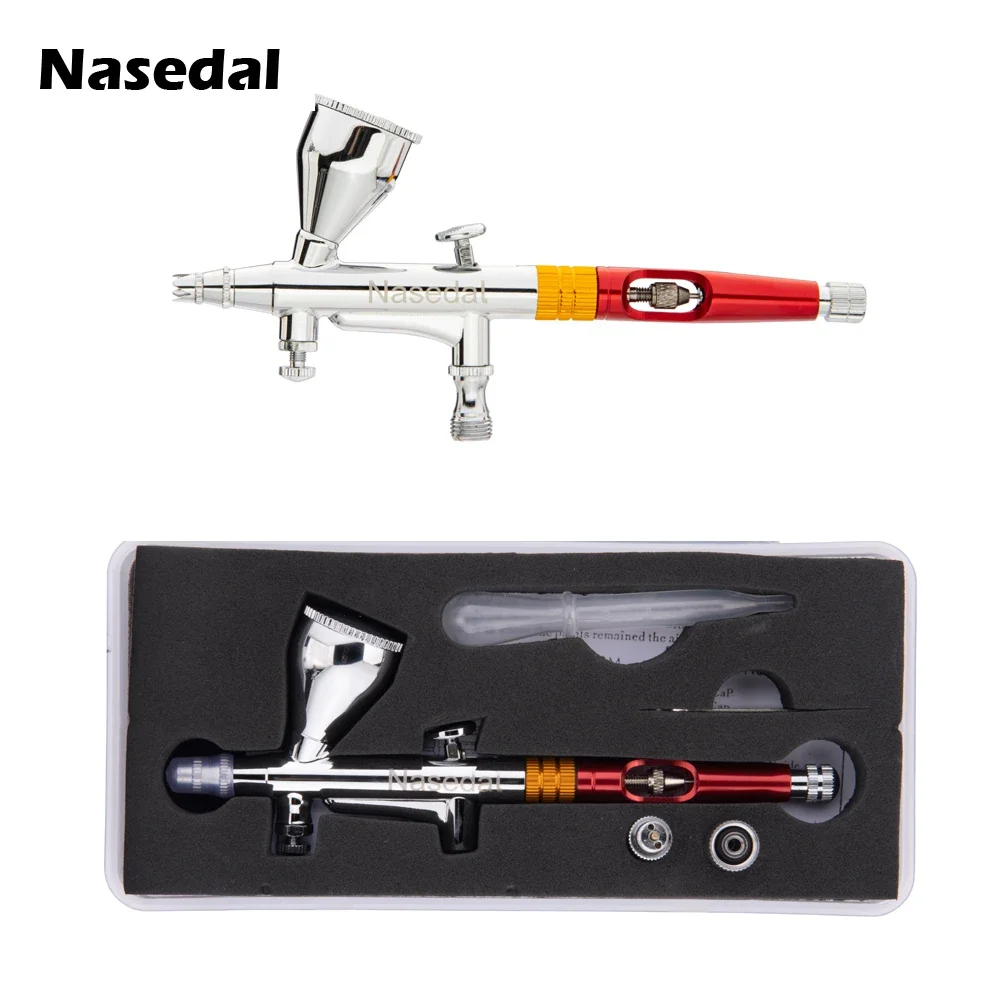 Airbrush 03 Milímetros Nasedal Gravidade Alimentação Dual-action Airbrush Novo Design Pistola de Pulverização para Art Craft Modelo Pintura Pulverização Hobby