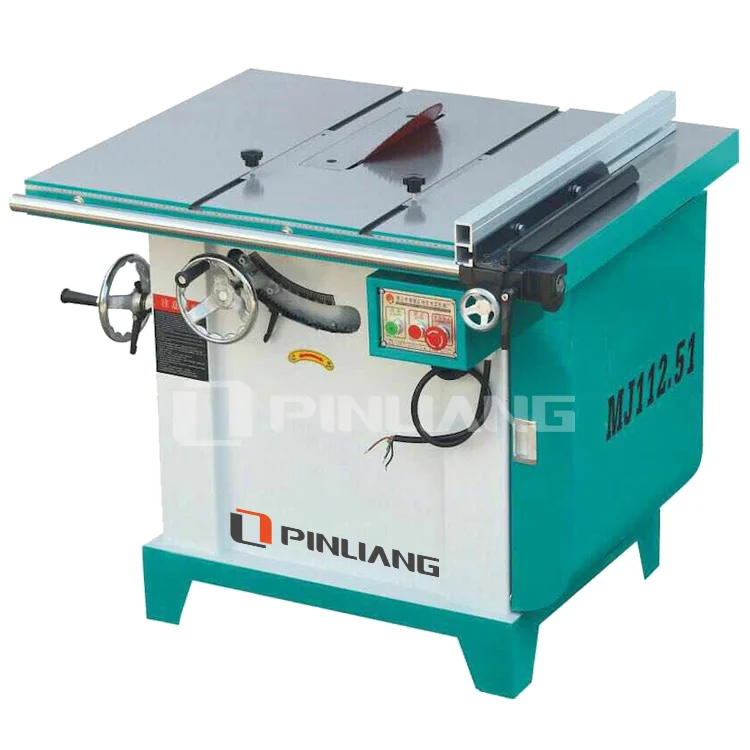 Popular Hot sell PINLIANG Woodworking Tilting Arbor Table Saw Double Track Pusher Swing Angle Radial Circular Saw