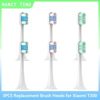 3PCS Vacuum Sealed Packed Replacement Brush Heads for Xiaomi Mijia T300/T500/T700 Sonic Electric Tooth Soft Bristle Caps Nozzles