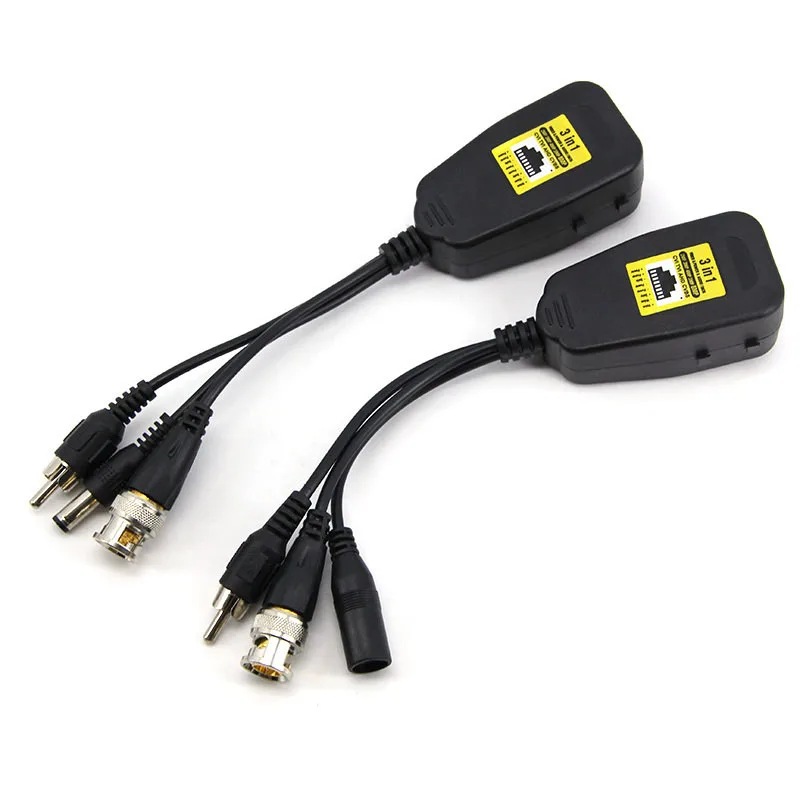Passive Balun RJ45 CCTV Video Transceiver Coax BNC Versorgung Stromanschlüsse für HDCVI HDTVI AHD Kamera