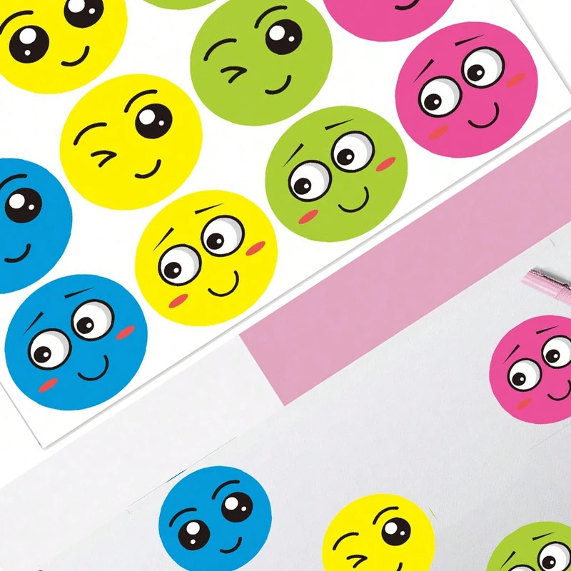 سعيد حزين الوجه المبتسم السلوك ملصقات 120/240/480 قطعة تسميات المعلمين الفصول الدراسية أطفال طالب مكافأة ملصق اللعب الهدايا