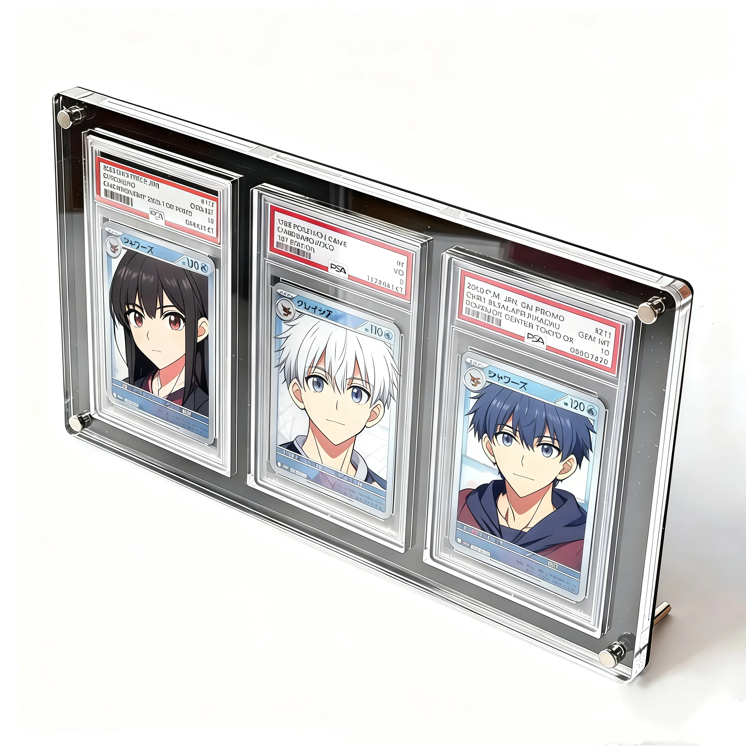 レーティングカードブリックグレーディングカードブリックブラックディスプレイスタンドアクリルカードホルダー（ptcgポケモン遊戯王トレーディングゲームショーケース用）