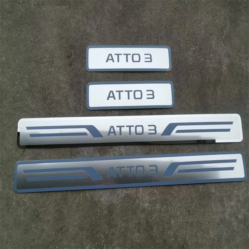 Für byd atto3 Türschweller Scuff Plate Cover Trim Edelstahl Schwellen pedal Styling schützen Auto assecorie